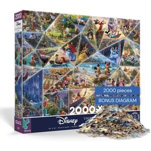 Thomas Kinkade Disney Art Collage Jigsaw Puzzle, 2000 Piece Puzzle for Adults